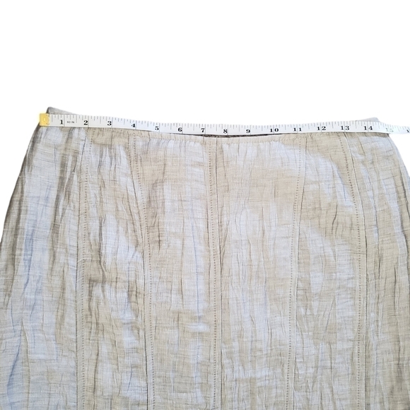 Vintage Louben Crinkled Linen Blend Flounce Skirt in Silver Gray - Picture 6 of 7